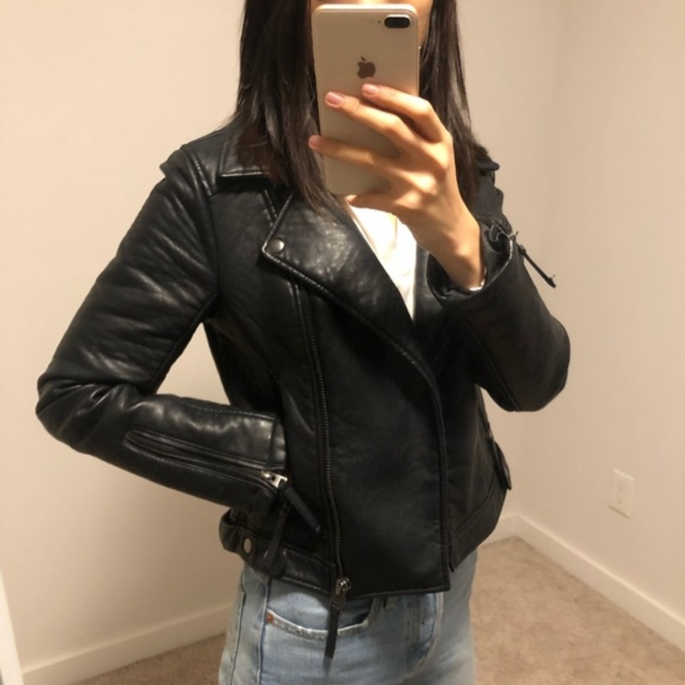 Topshop black leather jacket